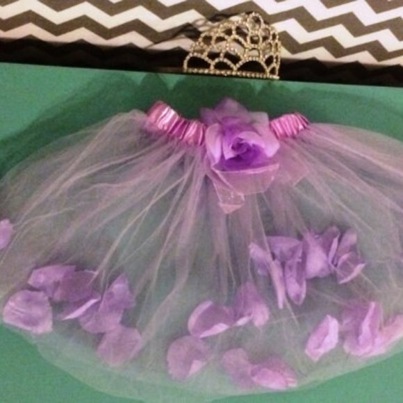 NEW IN PACKAGE *Lavender Ballet Tutu with Rose Petals in Skirt and Rose on Waist - Picture 6 of 6